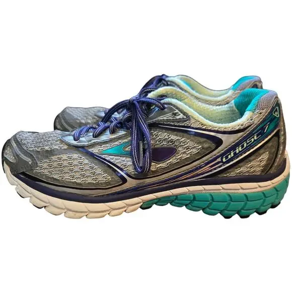 Brooks Ghost 7 'G7' Women's Running Shoes Gray/Green/Purple Size 8 Medium - Picture 6 of 12